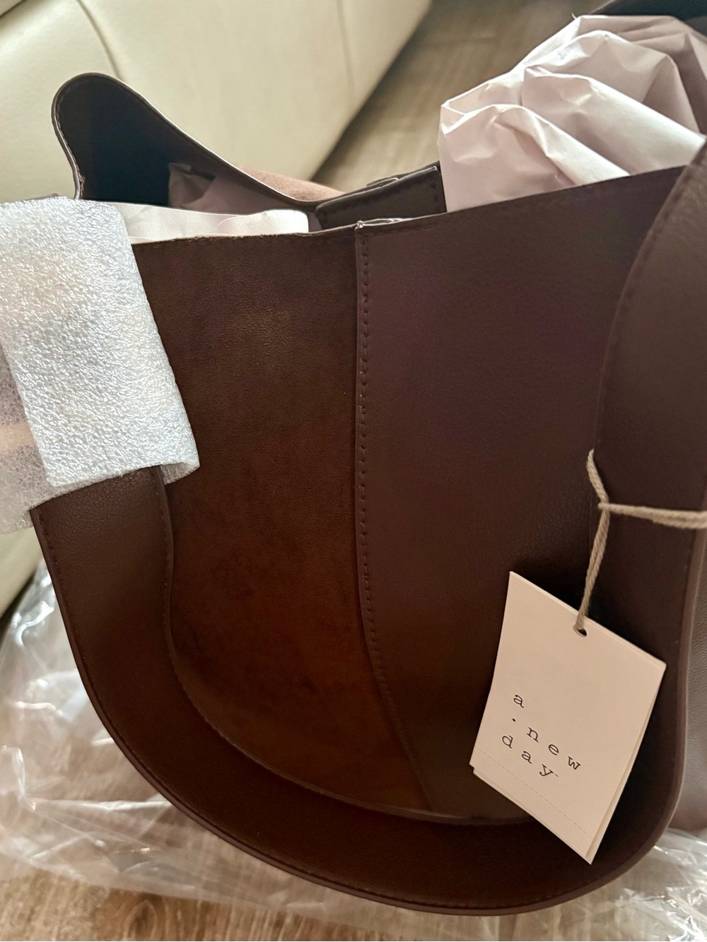 a new day Chocolate Brown Structured Tote